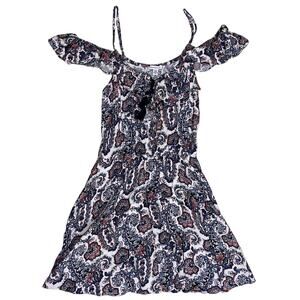 American Eagle Outfitters Womens Mini Dress Size XS Paisley Cold Shoulder
